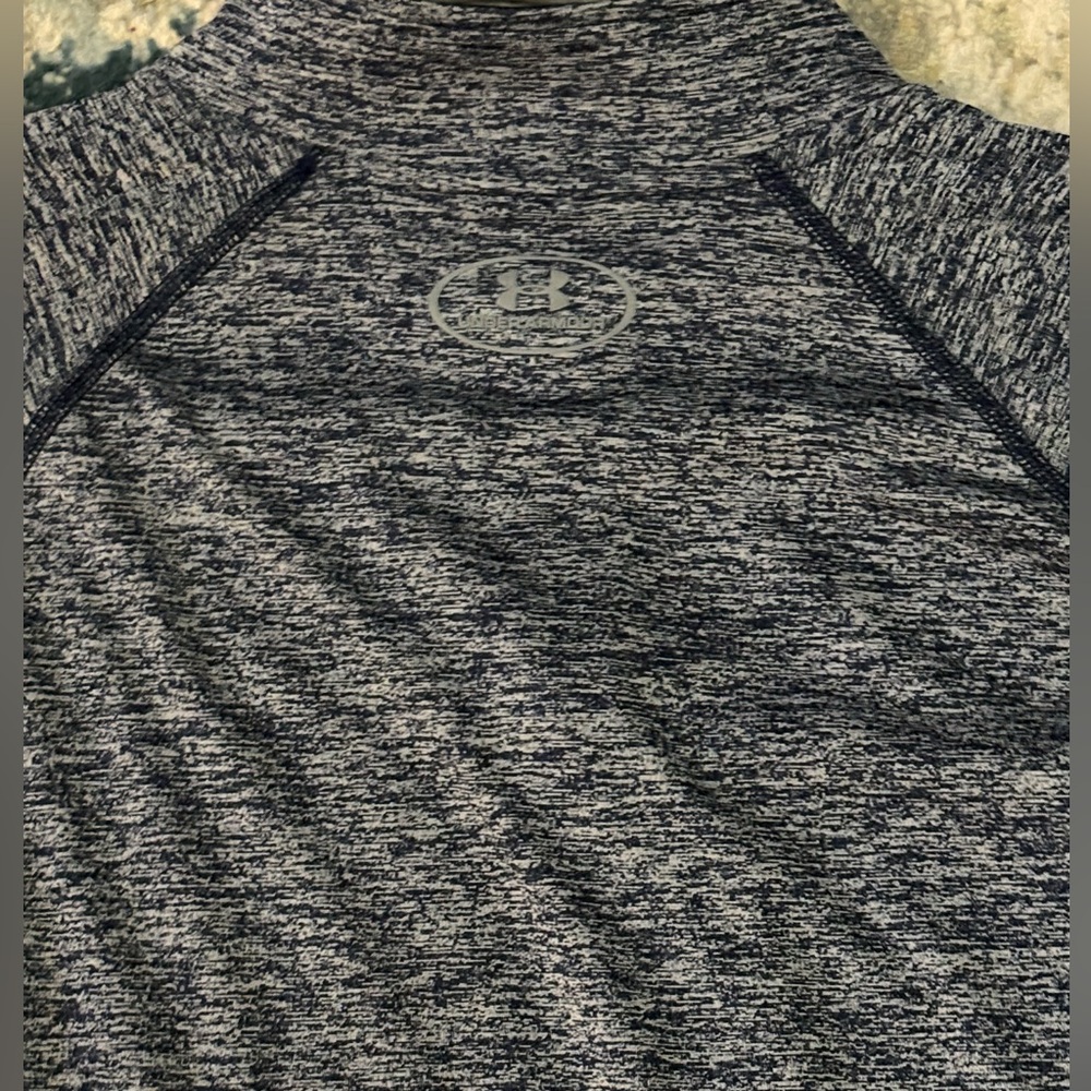 Under Armour Men’s Heathered Navy Quarter-Zip Dri Fit Top. Size Small - Picture 10 of 10